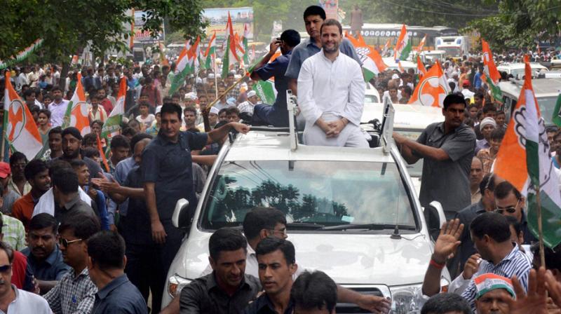 Rahul holds road show in Raman's home turf