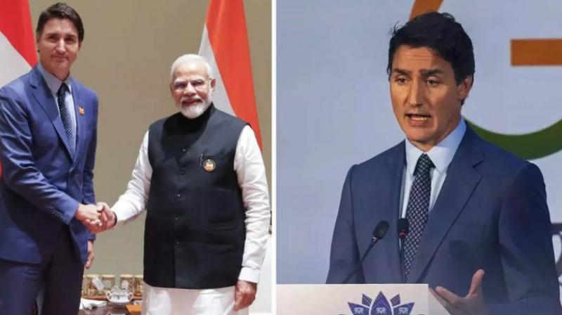 Canadian PM Justin Trudeau with Indian PM Narendra Modi<script src=
