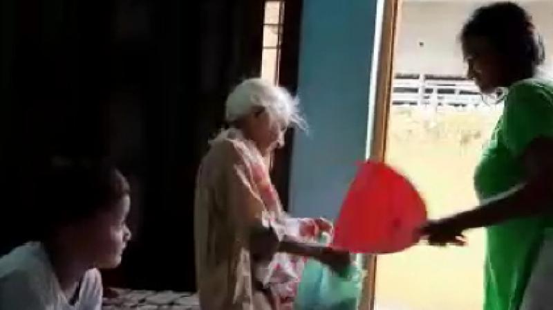 Woman beating mother in law Woman beating mother in law