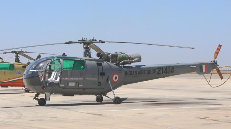 Cheetah helicopter of the Indian Air Force crash-landed Cheetah helicopter of the Indian Air Force crash-landed