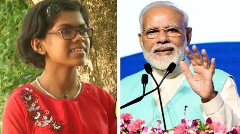 PM Modi congratulates Kerala girl PM Modi congratulates Kerala girl