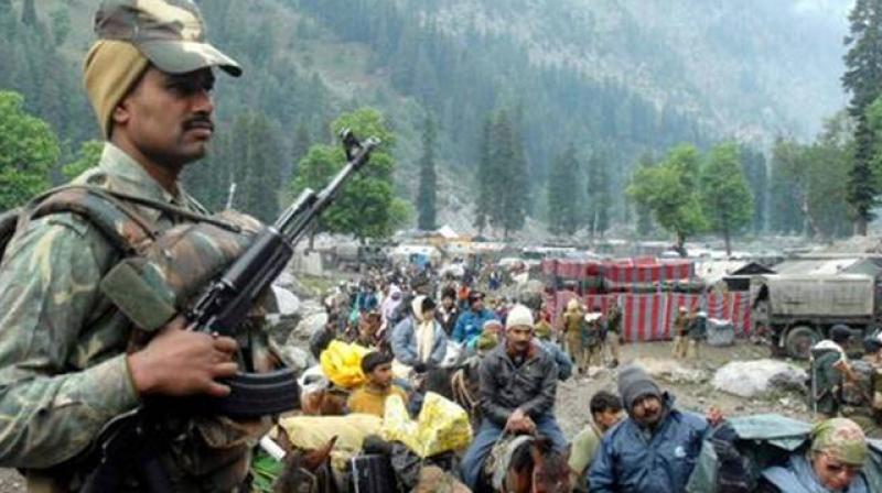 Amarnath Yatra: Security forces . Amarnath Yatra: Security forces .