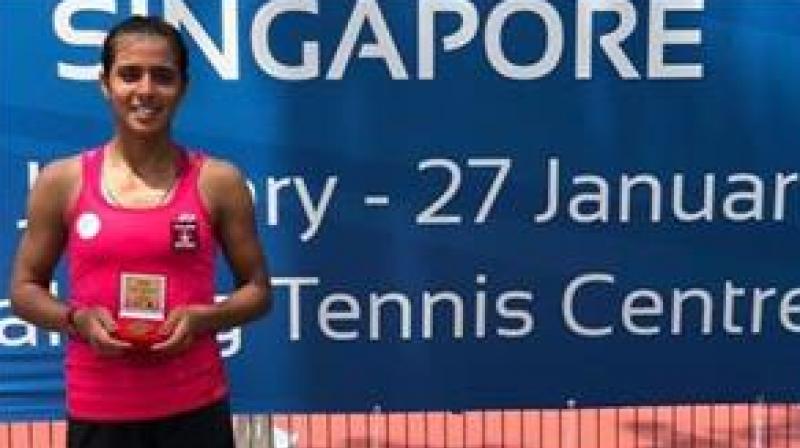 Ankita wins first singles title of 2019 season in Singapore