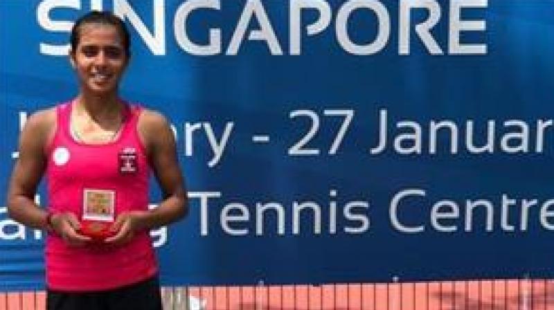 Ankita wins first singles title of 2019 season in Singapore Ankita wins first singles title of 2019 season in Singapore