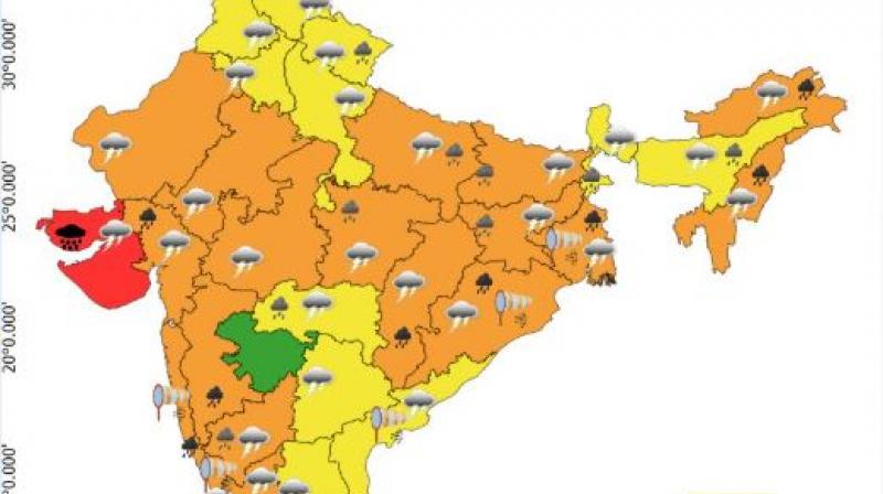 IMD Issues Yellow Alerts Across Punjab; Red Alert for Gujarat Amid Dual Low-Pressure Systems IMD Issues Yellow Alerts Across Punjab; Red Alert for Gujarat Amid Dual Low-Pressure Systems