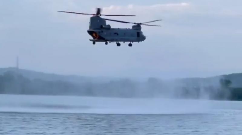 Air Show of Suryakirans and other aircraft at Sukhna Lake today