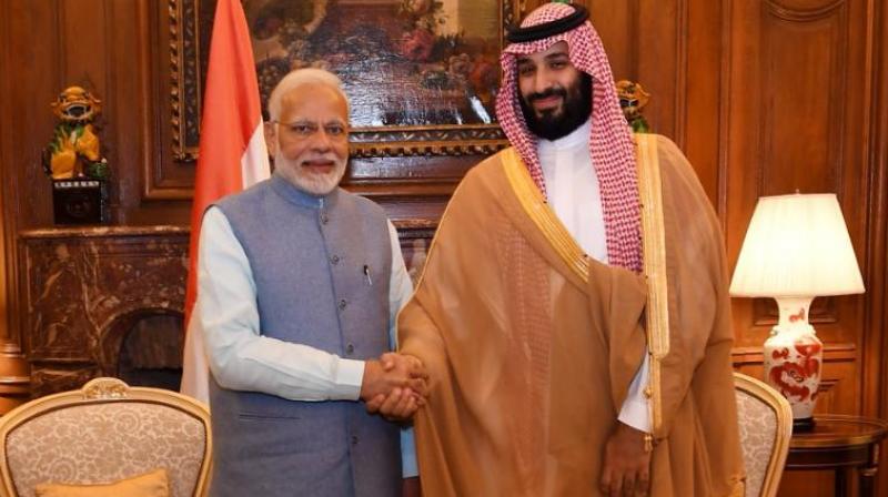  Narendra Modi and Saudi Crown Prince Mohammed Bin Salman