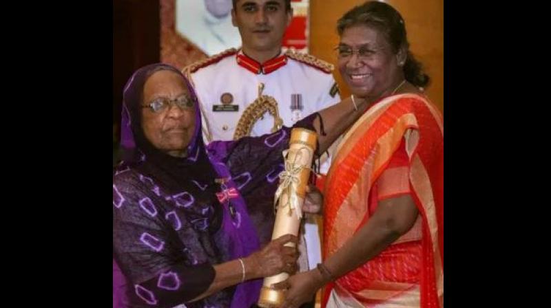 Hirbai Ibrahim Lobi honored with Padma Shri