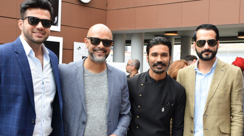 Gulzar Inder Chahal with Dhanush Gulzar Inder Chahal with Dhanush