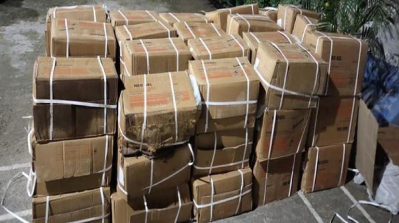 Police Seize Gelatin Sticks Boxes 