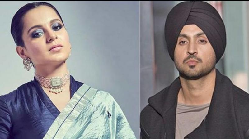 Kangana Ranaut and Diljit Dosanjh