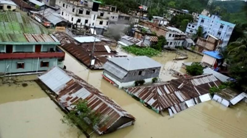 The flood situation in Assam worsened