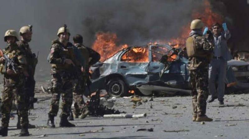 A suicide bomber blew himself up in a crowd of Afghan Taliban