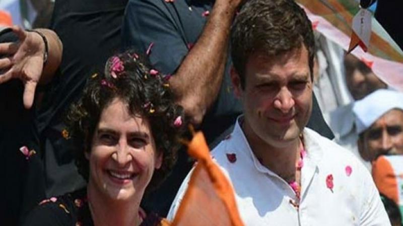 Rahul Gandhi with Priyanka