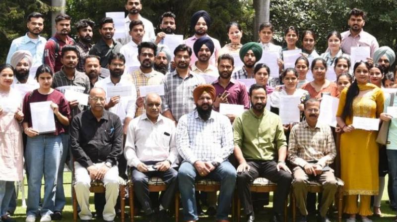 Water Resources Minister Gurmeet Singh Meet Hayer with newly appointed employees 