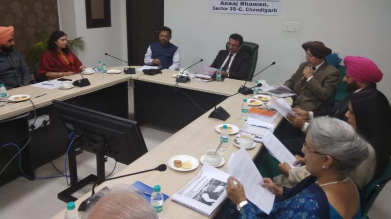 DP Reddy Chairman Punjab Food Commission in a meeting with the officers 