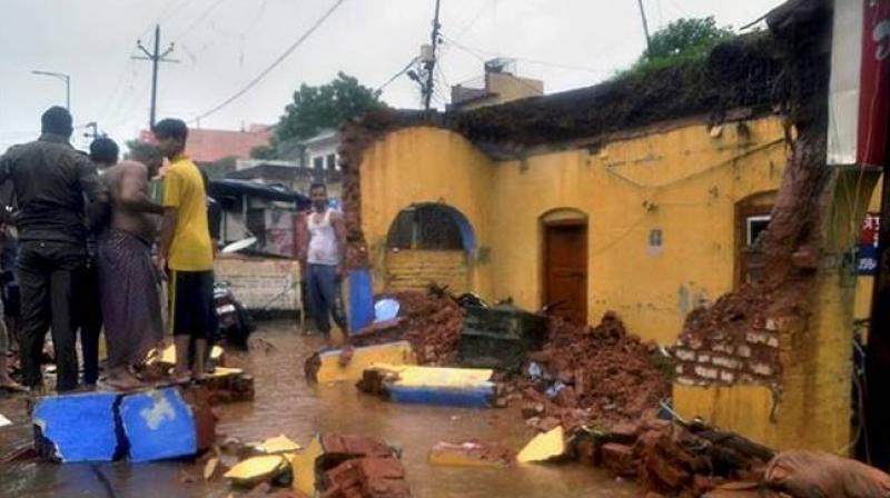House collapsed due to heavy rainfall House collapsed due to heavy rainfall