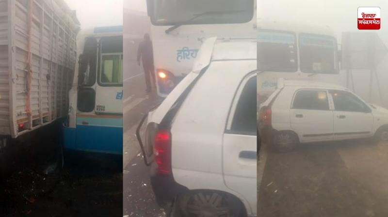 Haryana News: Dense Fog, Visibility Down to 10 Metres, Causes Multiple Vehicle Collisions in Hisar