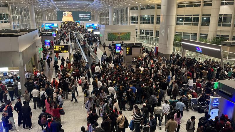 Indigo: Flight disruptions continue on December 6; Find out affected Airports. Photo: (Delhi Terminal 1 on December 4)