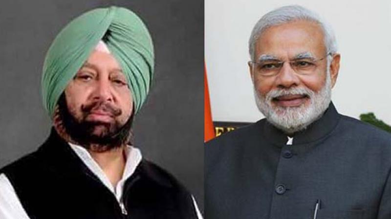 CM Capt Amarinder Singh and PM Narendra Modi