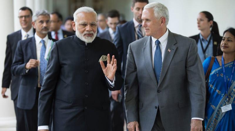 Prime Minister Narendra Modi & US Vice President Mike Pence
