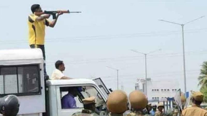 Police firing during the anti-Sterlite protests Police firing during the anti-Sterlite protests