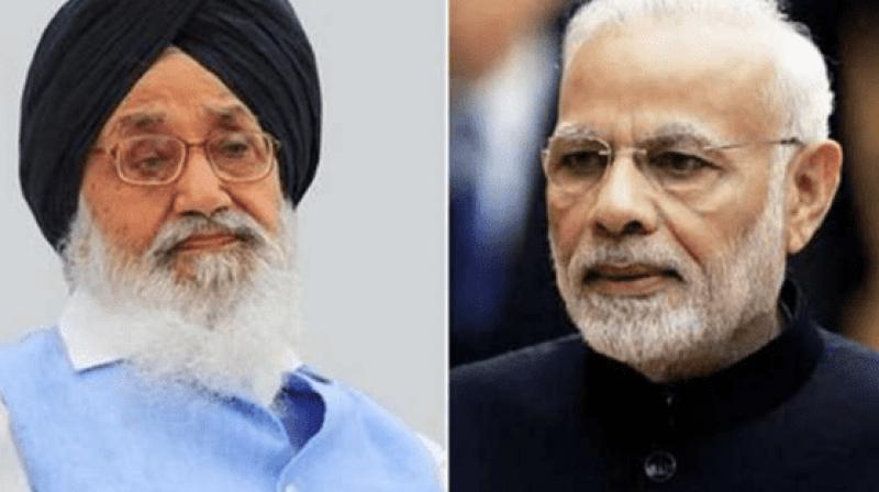 Parkash Singh Badal and Narendra Modi Parkash Singh Badal and Narendra Modi