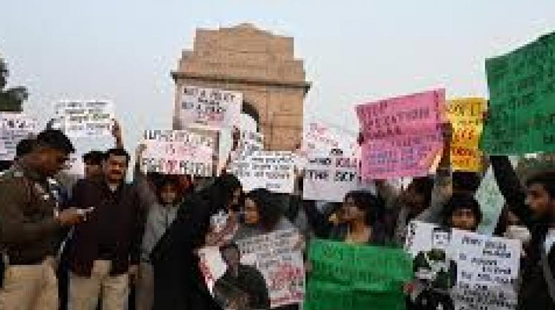 Parts of this protest also saw posters and slogans praising slain Maoist commander Madvi Hidma, killed in an encounter in Andhra Pradesh on November 18, with some slogans such as “Madvi Hidma Amar Rahe” heard at the site. File Photo.