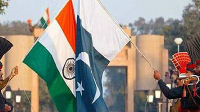 India-Pakistan flags India-Pakistan flags