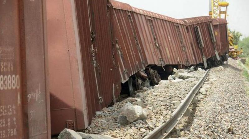 Six wagons of goods train derail; some trains delayed Six wagons of goods train derail; some trains delayed