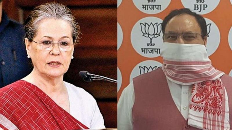 J P Nadda and Sonia Gandhi J P Nadda and Sonia Gandhi