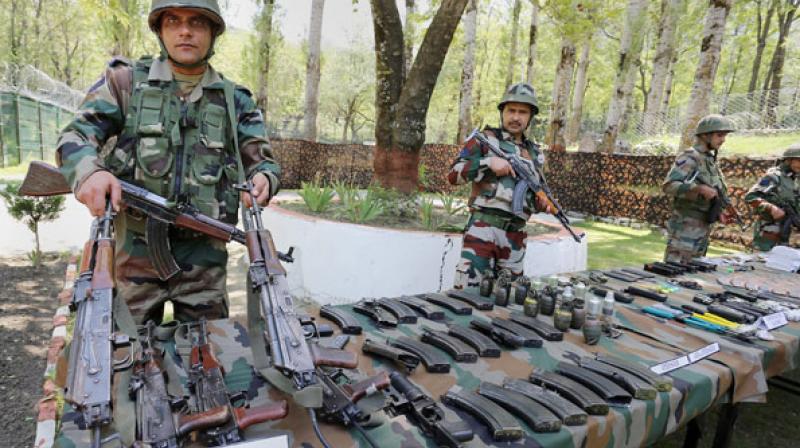 Arms dump found in Poonch forest Arms dump found in Poonch forest