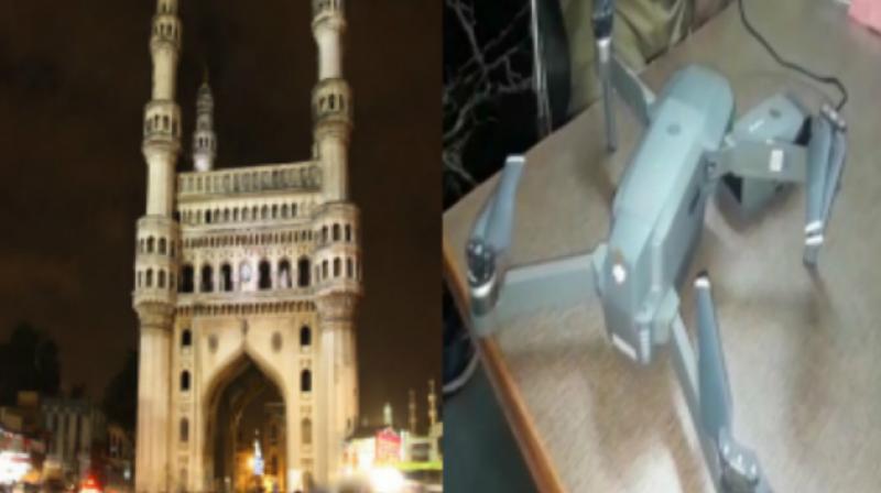 A 26-year-old woman has been booked for flying a drone near the Charminar