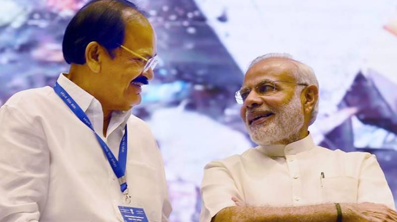 M Venkaiah Naidu and Prime Minister Narendra Modi