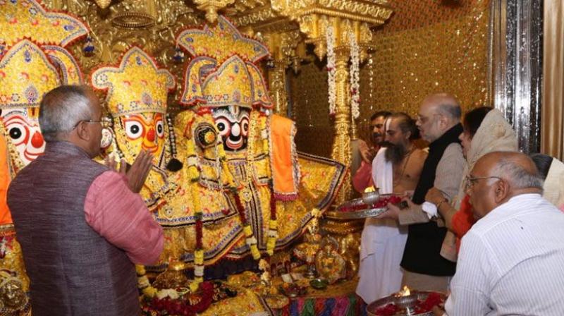 Amit Shah visits Jagannath temple