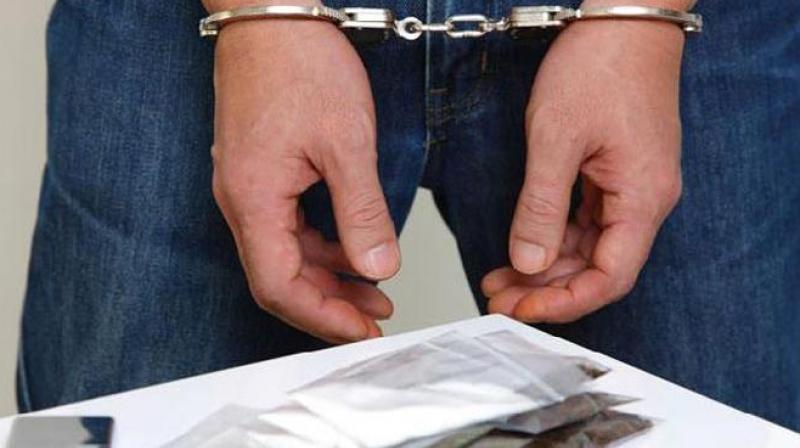 Two alleged drug peddlers from Punjab were today arrested Two alleged drug peddlers from Punjab were today arrested