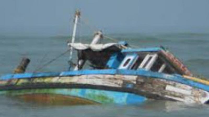 Boat capsizes Boat capsizes