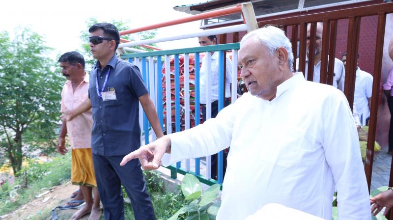 Bihar CM Nitish Kumar inspected park being developed on JP Ganga Path Bihar CM Nitish Kumar inspected park being developed on JP Ganga Path
