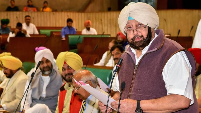 Punjab Chief Minister Captain Amarinder Singh at Punjab Vidhan Sabha