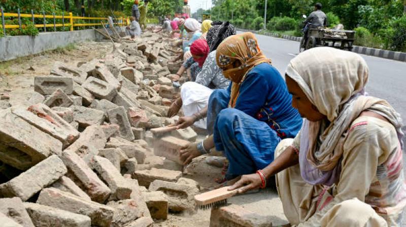 Under the law governing MGNREGS, every eligible rural household that volunteers for unskilled manual work is entitled to 100 days of wage employment in a financial year.  File Photo.