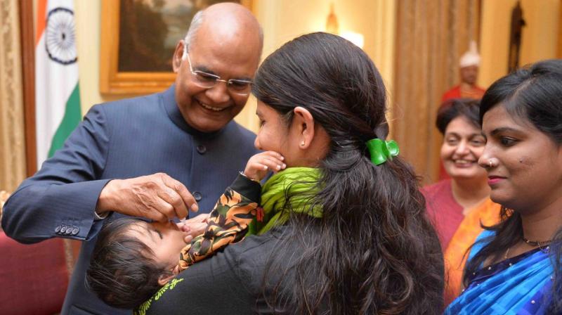 President Kovind launches the Pulse Polio Programme