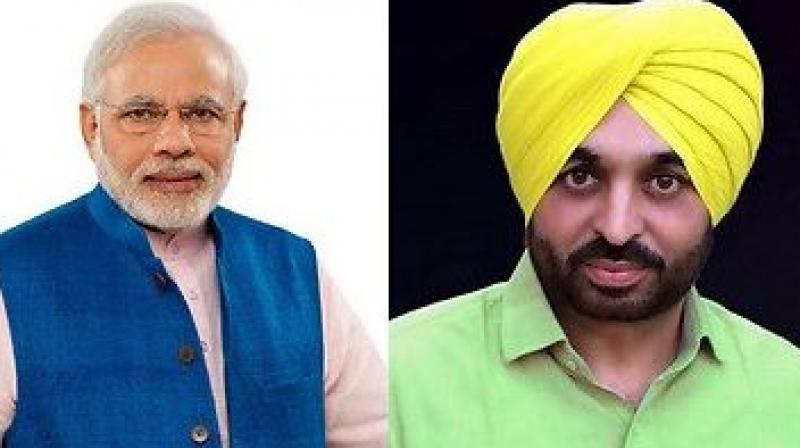 Narendra Modi and Bhagwant Mann Narendra Modi and Bhagwant Mann