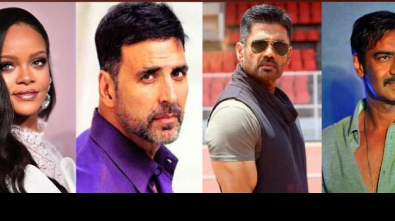 Rihanna, Akshay, Suniel and Ajay Rihanna, Akshay, Suniel and Ajay
