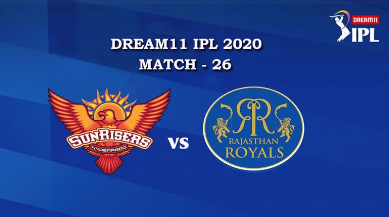 SRH VS RR  Match 26, DREAM11 IPL 2020, T-20 Match