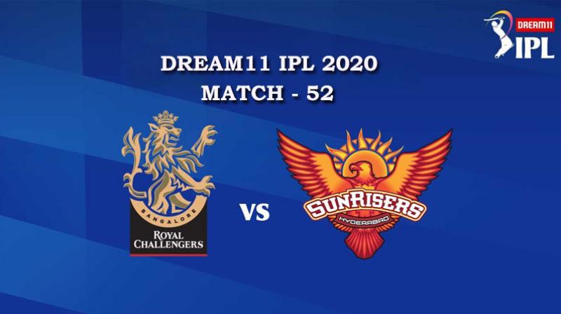 RCB VS SRH  Match 52, DREAM11 IPL 2020, T-20 Match