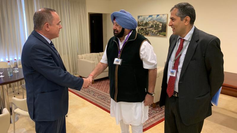 Amarinder Singh during a meeting with Israeli Ministers