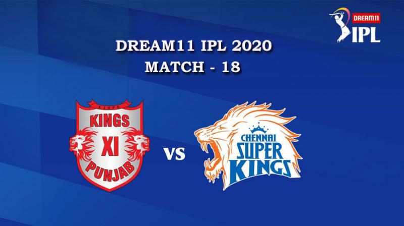KXIP VS CSK Match 18, DREAM11 IPL 2020, T-20 Match