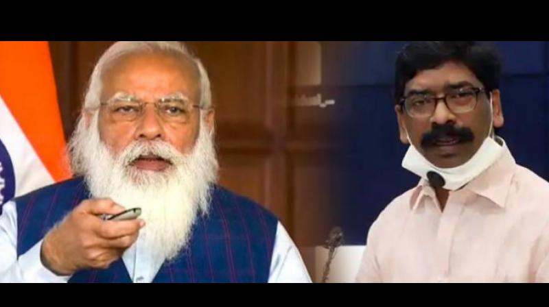 PM Modi and Hemant Soren PM Modi and Hemant Soren