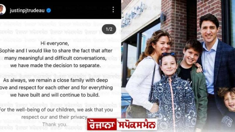 Canadian PM Justin Trudeau and Wife Sophie with children