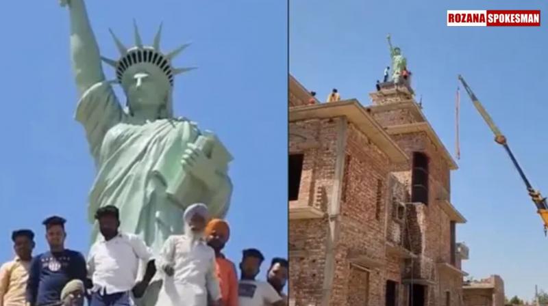 Statue of Liberty Built in Punjab on Rooftop, Video Goes Viral | WATCH Statue of Liberty Built in Punjab on Rooftop, Video Goes Viral | WATCH